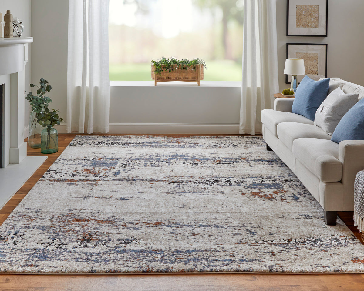 Gilmore 39MLF Ivory/Blue Rug by Feizy