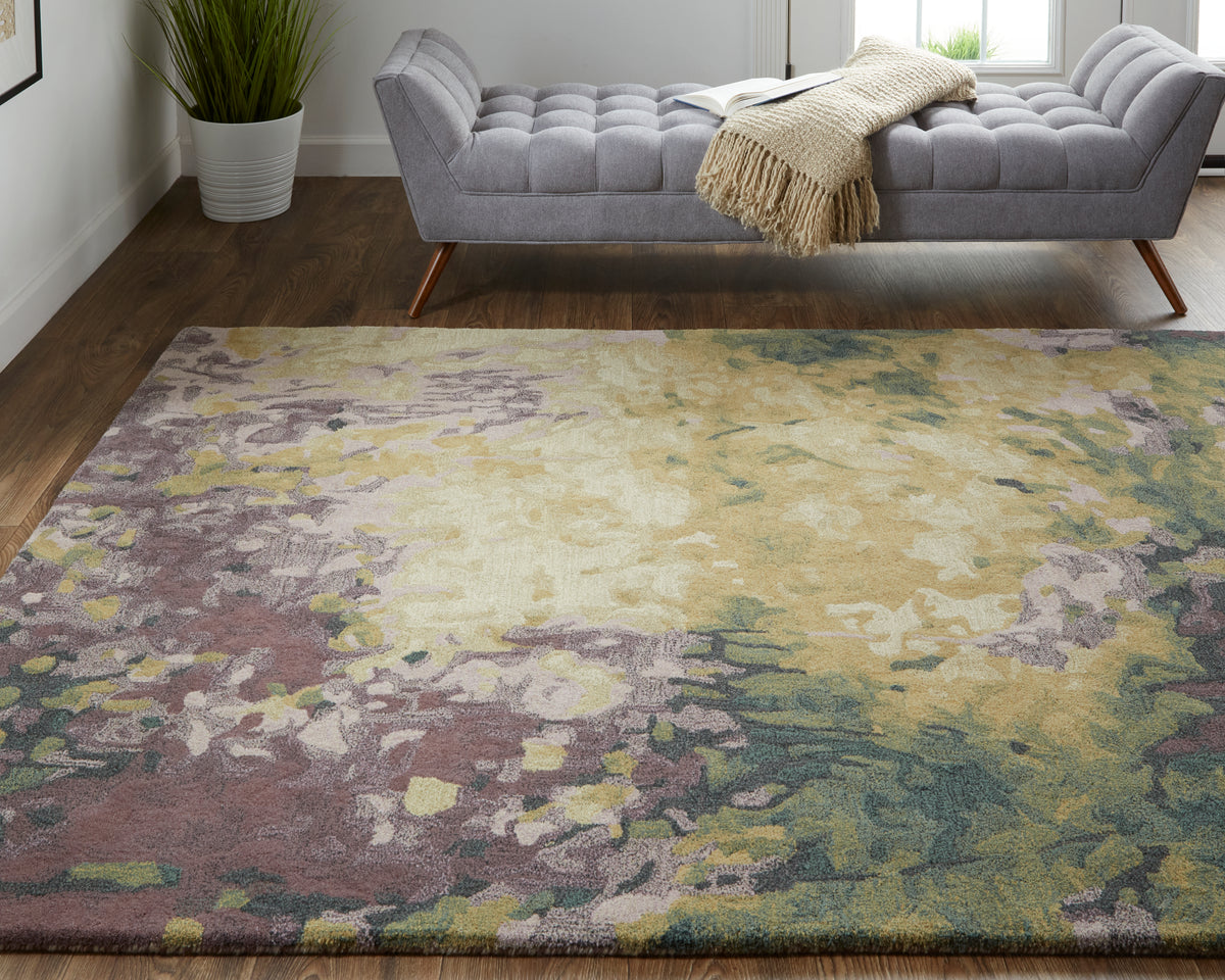 Amira 8633F Purple/Green Rug by Feizy