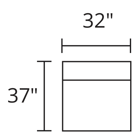 Armless Chair diagram — 32 x 37 in