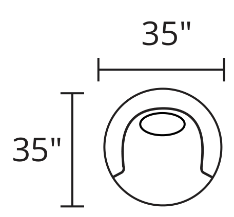 Accent Chair diagram — 35 x 35 in