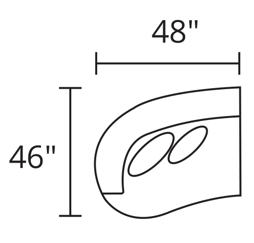 LAF Chair & 1/2 diagram — 48 x 46 in