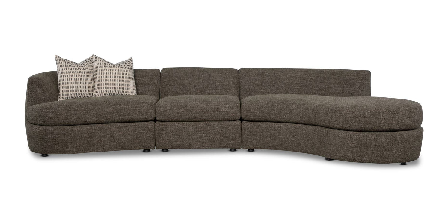 ANDERS three-piece sectional, front view