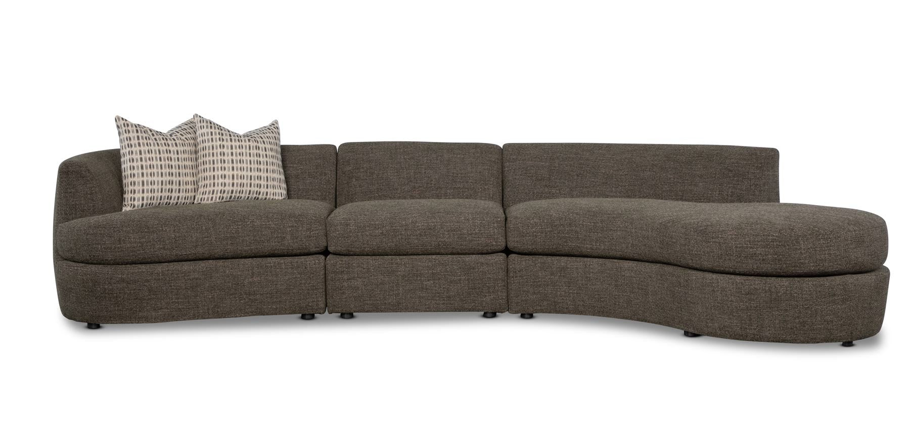 ANDERS three-piece sectional, front view