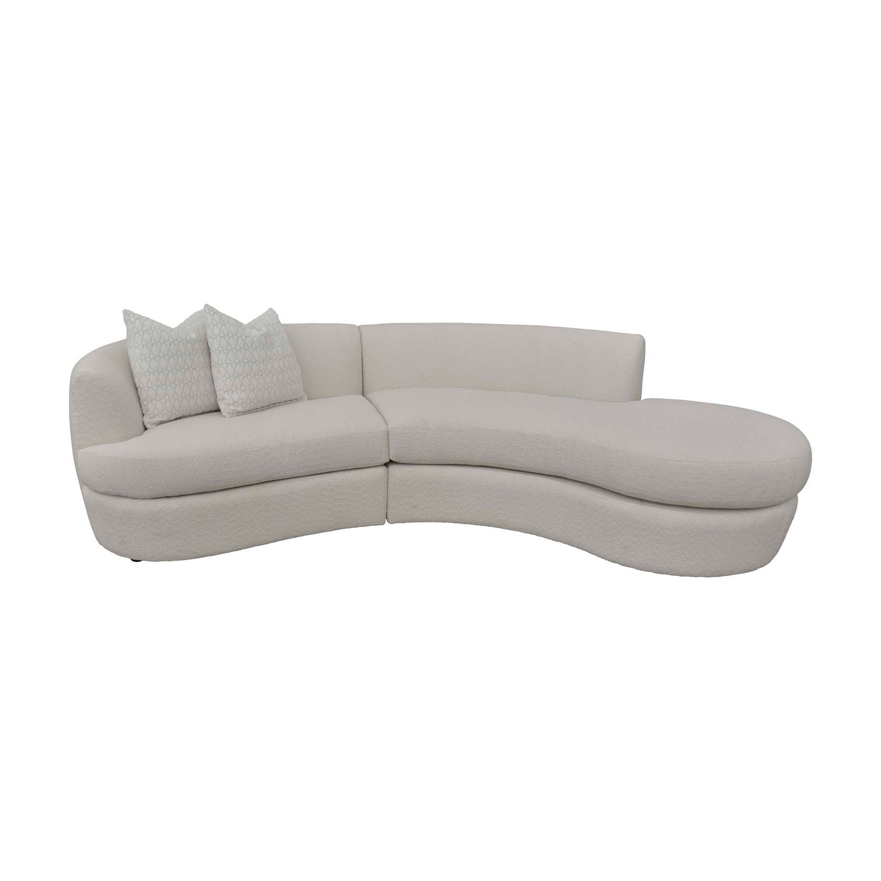 ANDERS two-piece sectional in ivory boucle