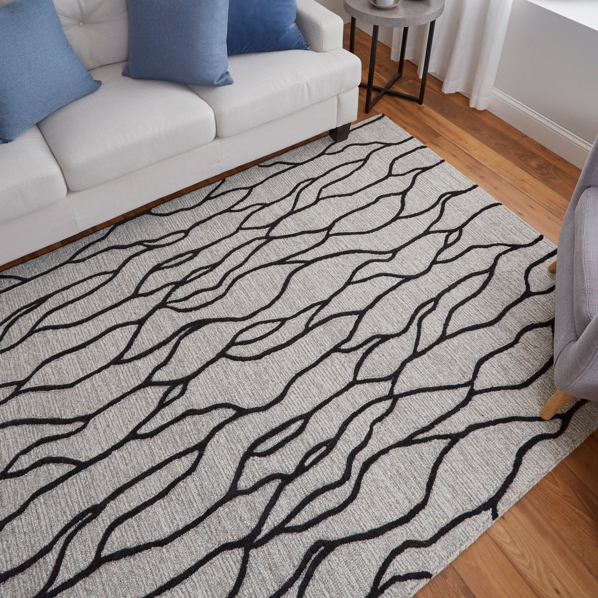 Enzo 8734F Ivory/Gray Rug by Feizy