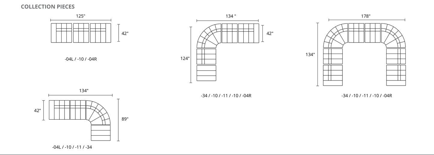 AURIEL sectional popular configurations diagram