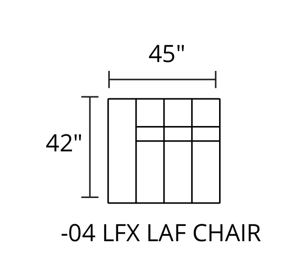 LAF Chair diagram — 45 x 42 in