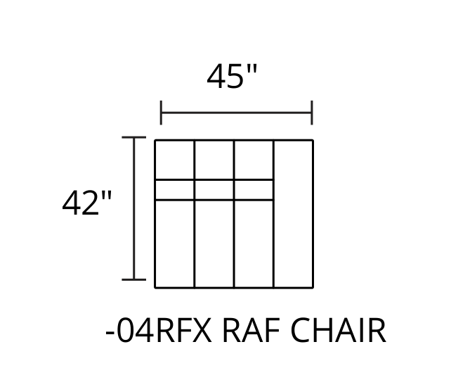 RAF Chair diagram — 45 x 42 in