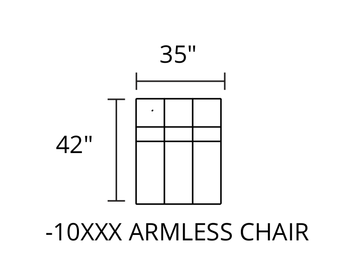 Armless Chair diagram — 35 x 42 in