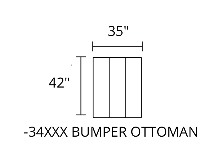 Bumper Ottoman diagram — 35 x 42 in