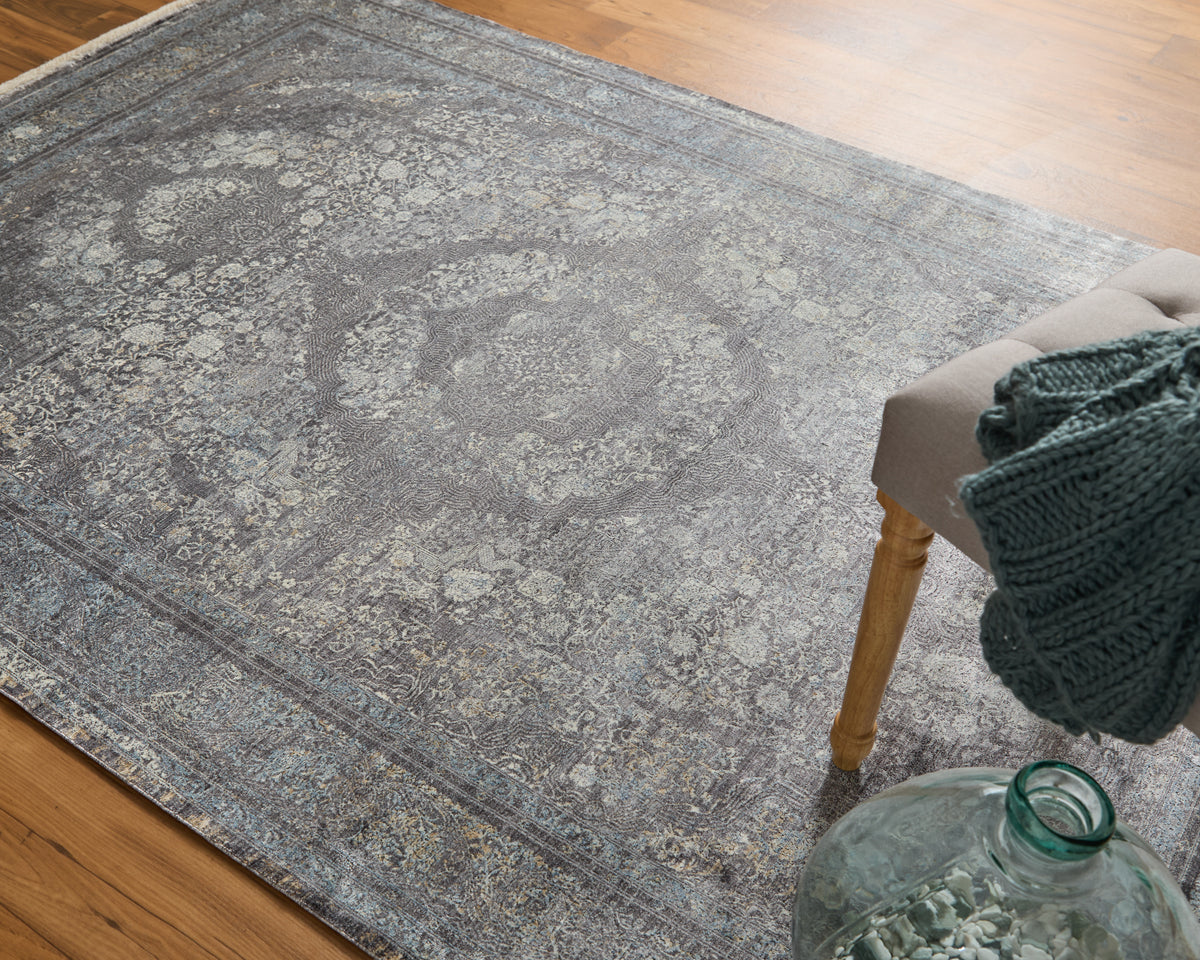 Sarrant 3967F Charcoal Rug by Feizy