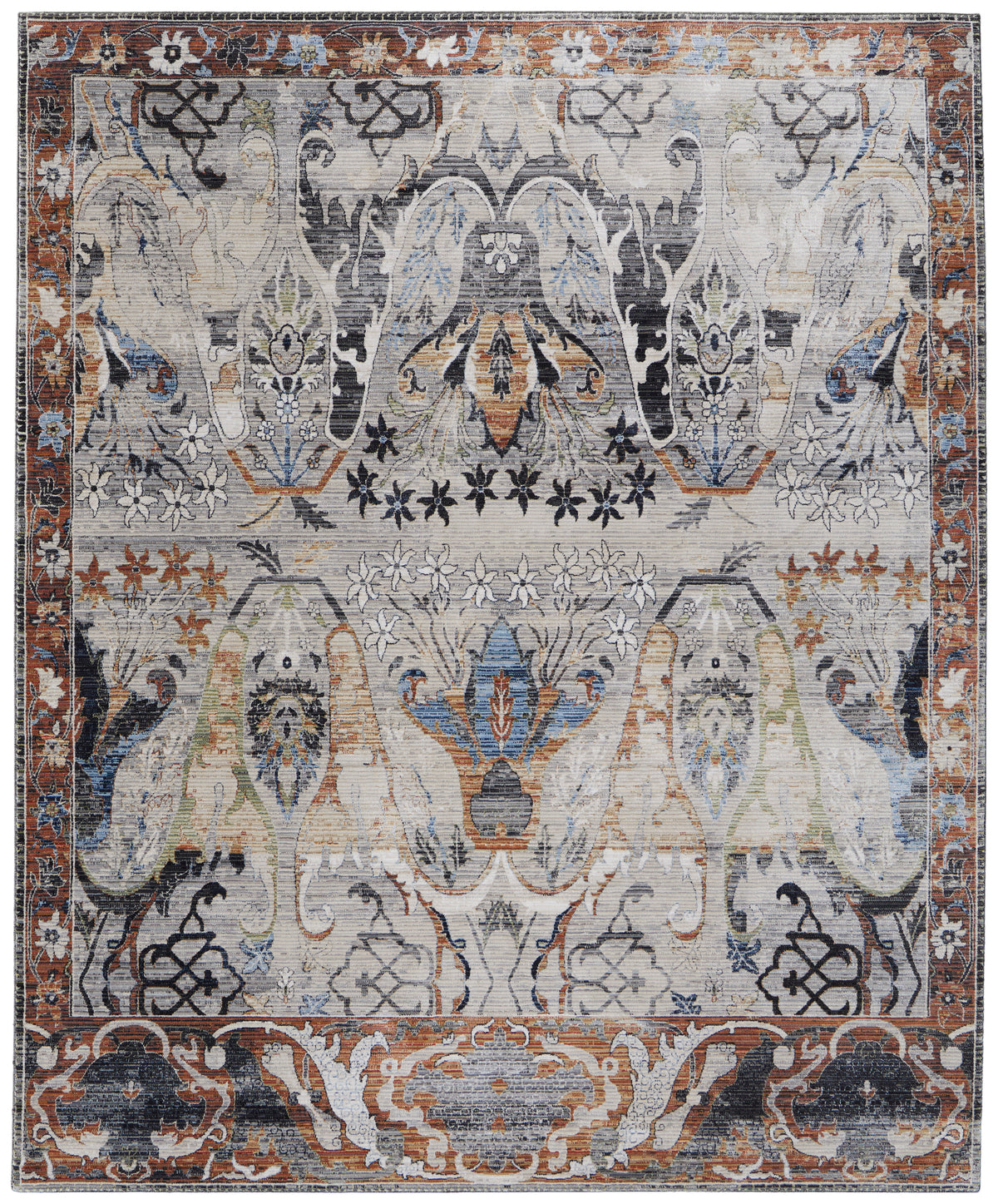 Melrose 39P2F Gray/Rust Rug by Feizy