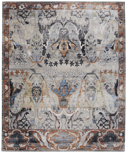 Melrose 39P2F Gray/Rust Rug by Feizy
