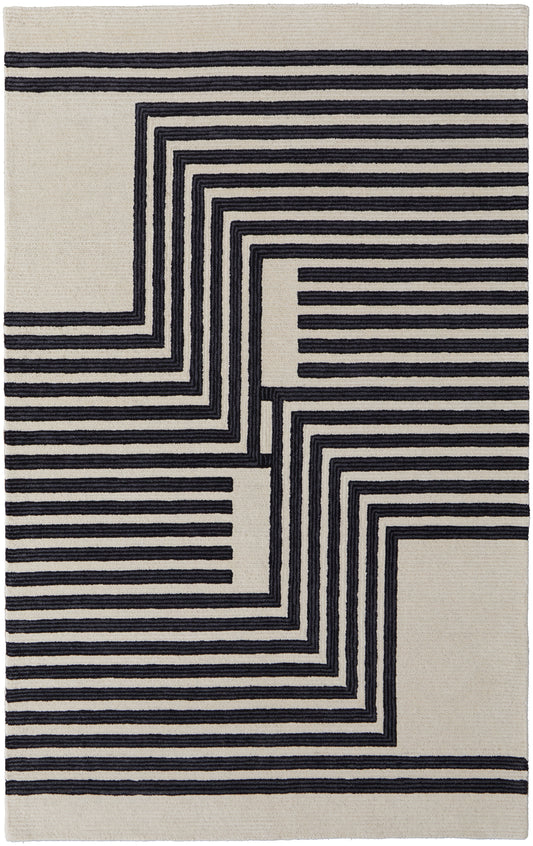 Maguire 8900F Ivory/Black Rug by Feizy