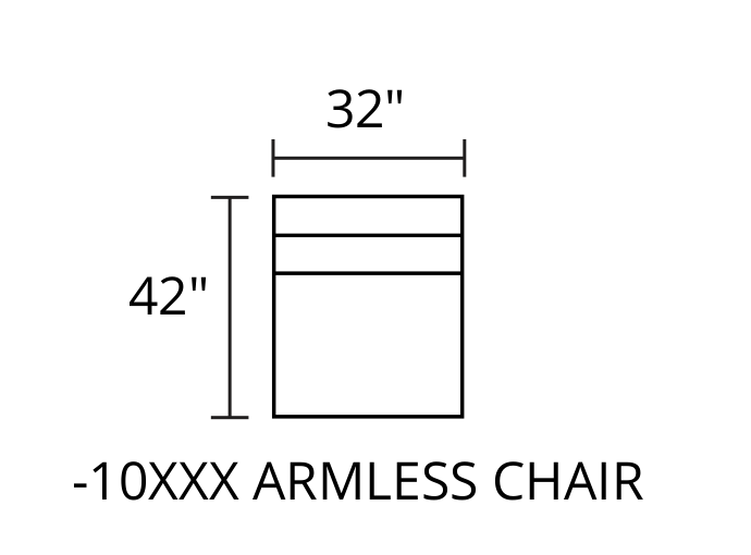 Armless Chair diagram — 32 x 42 in