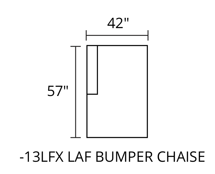 LAF Bumper Chaise diagram — 57 x 42 in