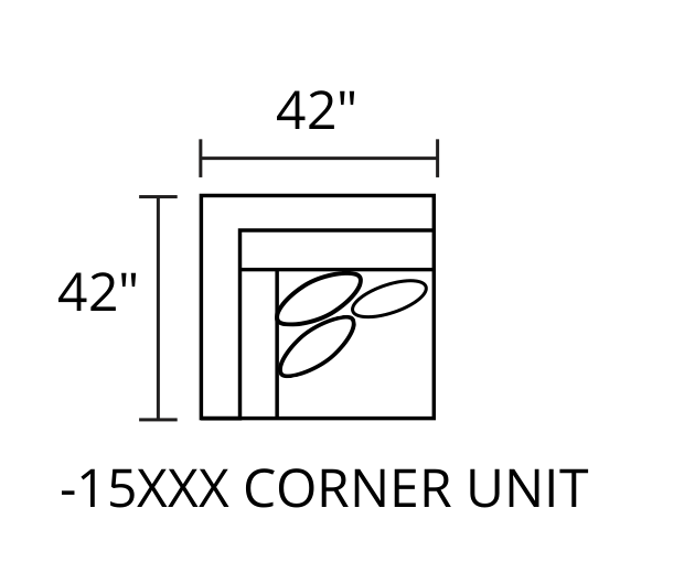 Corner Unit diagram — 42 x 42 in