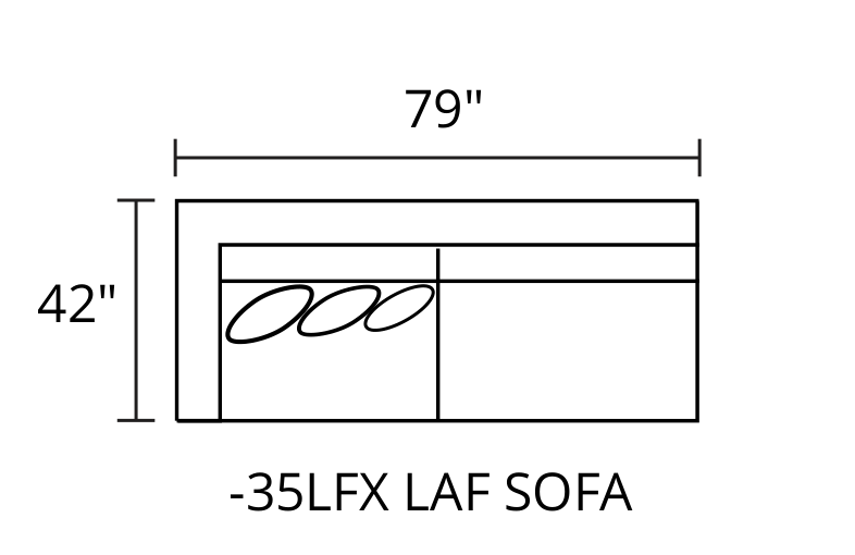 LAF Sofa diagram — 79 x 42 in