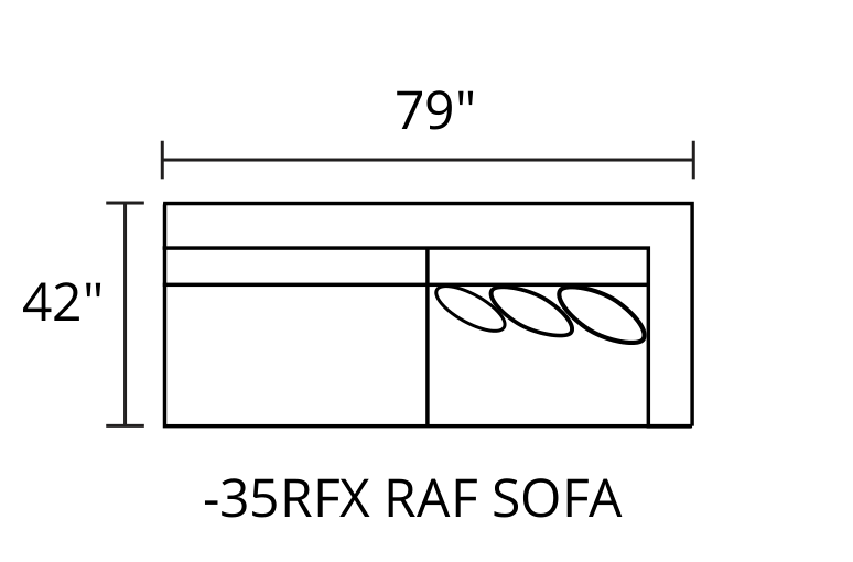 RAF Sofa diagram — 79 x 42 in