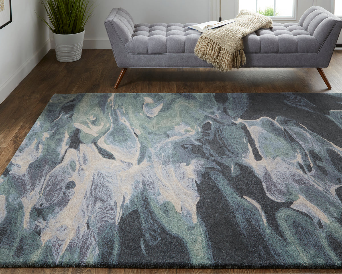 Amira 8635F Green/Blue Rug by Feizy