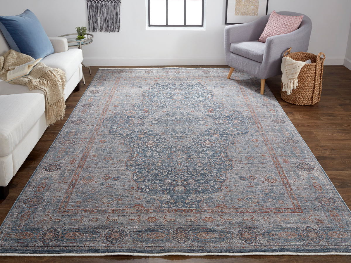 Marquette 3778F Blue Rug by Feizy
