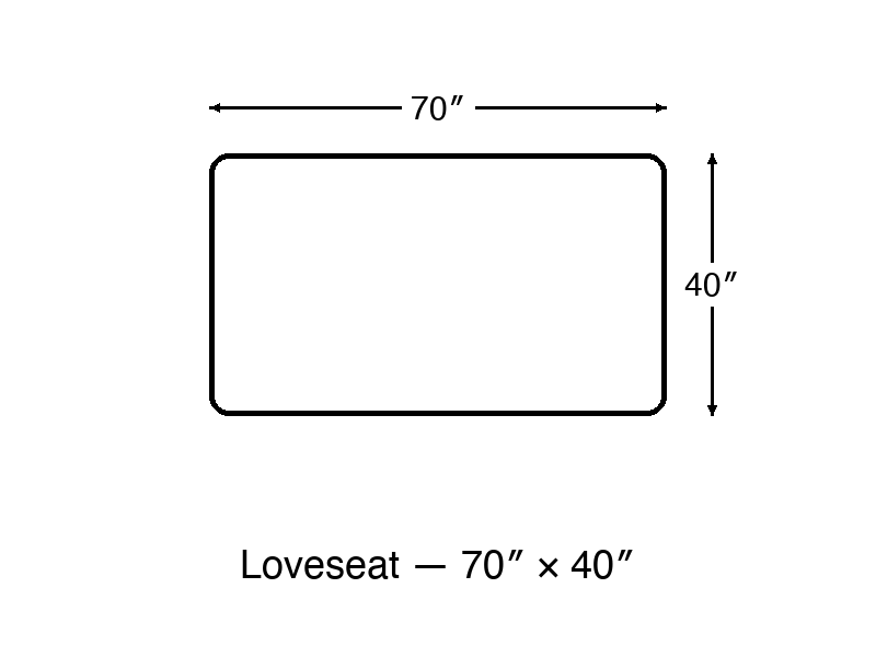 BRONTE Loveseat dimensions 70 x 40