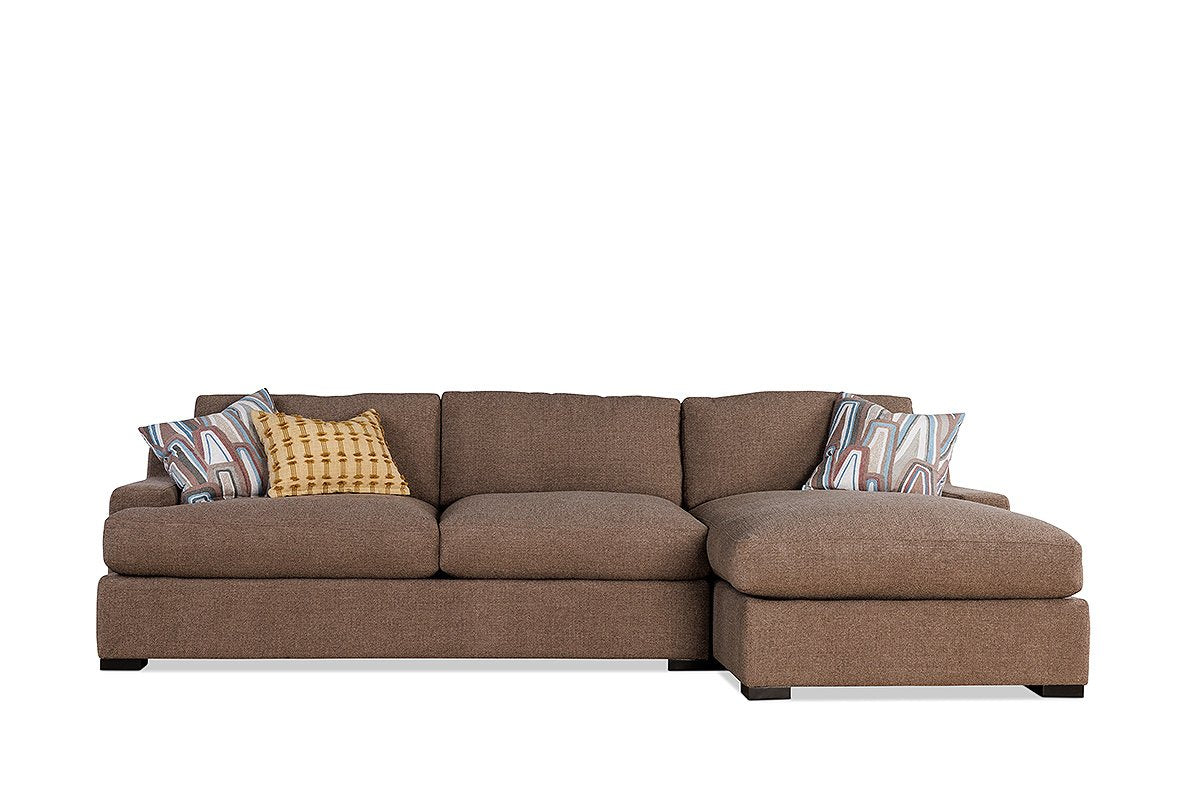 CASSIANO two-piece chaise sectional — front view