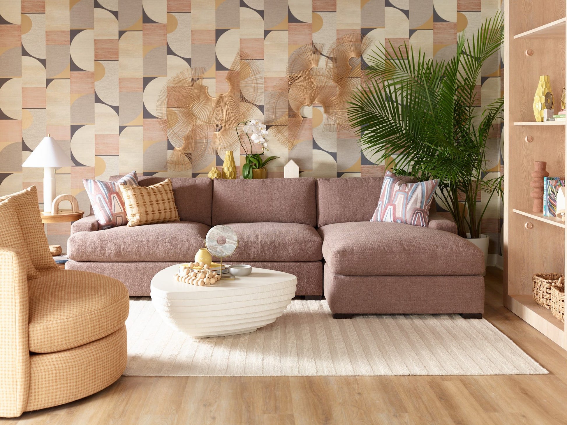 CASSIANO chaise sectional — wide lifestyle view