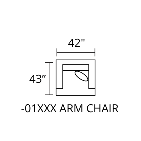 CASSIANO Arm Chair diagram — 42 x 43 in