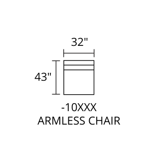CASSIANO Armless Chair diagram — 32 x 43 in