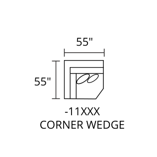 CASSIANO Corner Wedge diagram — 55 x 55 in