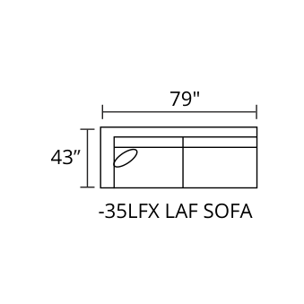 CASSIANO LAF Sofa diagram — 79 x 43 in