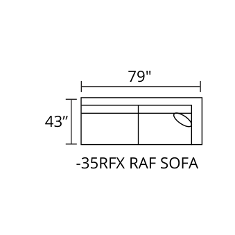 CASSIANO RAF Sofa diagram — 79 x 43 in