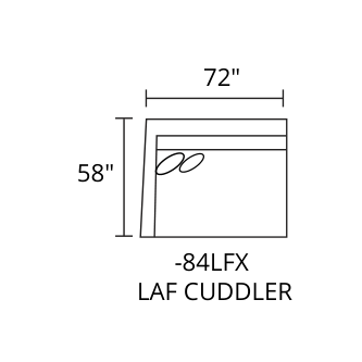 CASSIANO LAF Cuddler Chaise diagram — 72 x 58 in