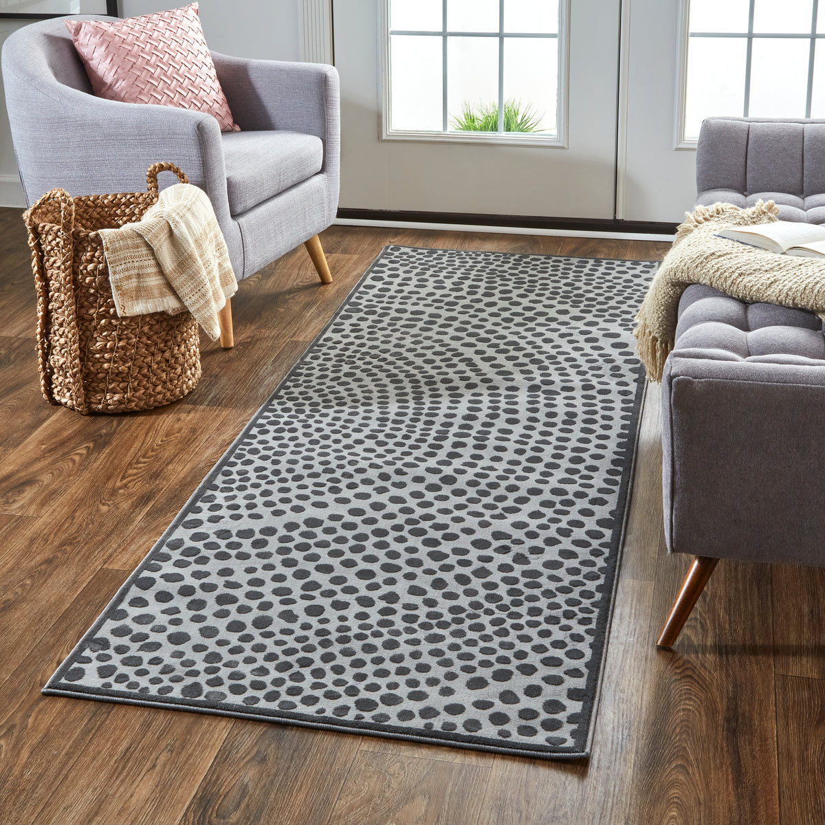 Gaspar 3835F Castle/Dark Gray Rug by Feizy