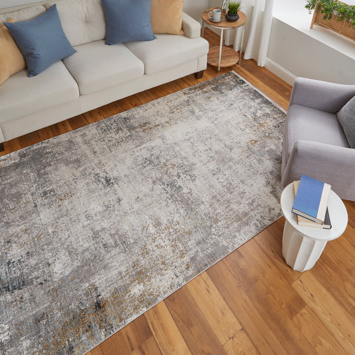 Cadiz 3892F Light Gray/Ivory Rug by Feizy