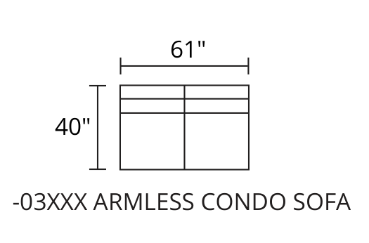 Armless Condo Sofa diagram