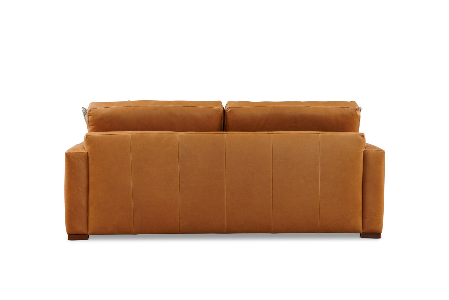 DARROW sofa back view — Harlow Dune leather