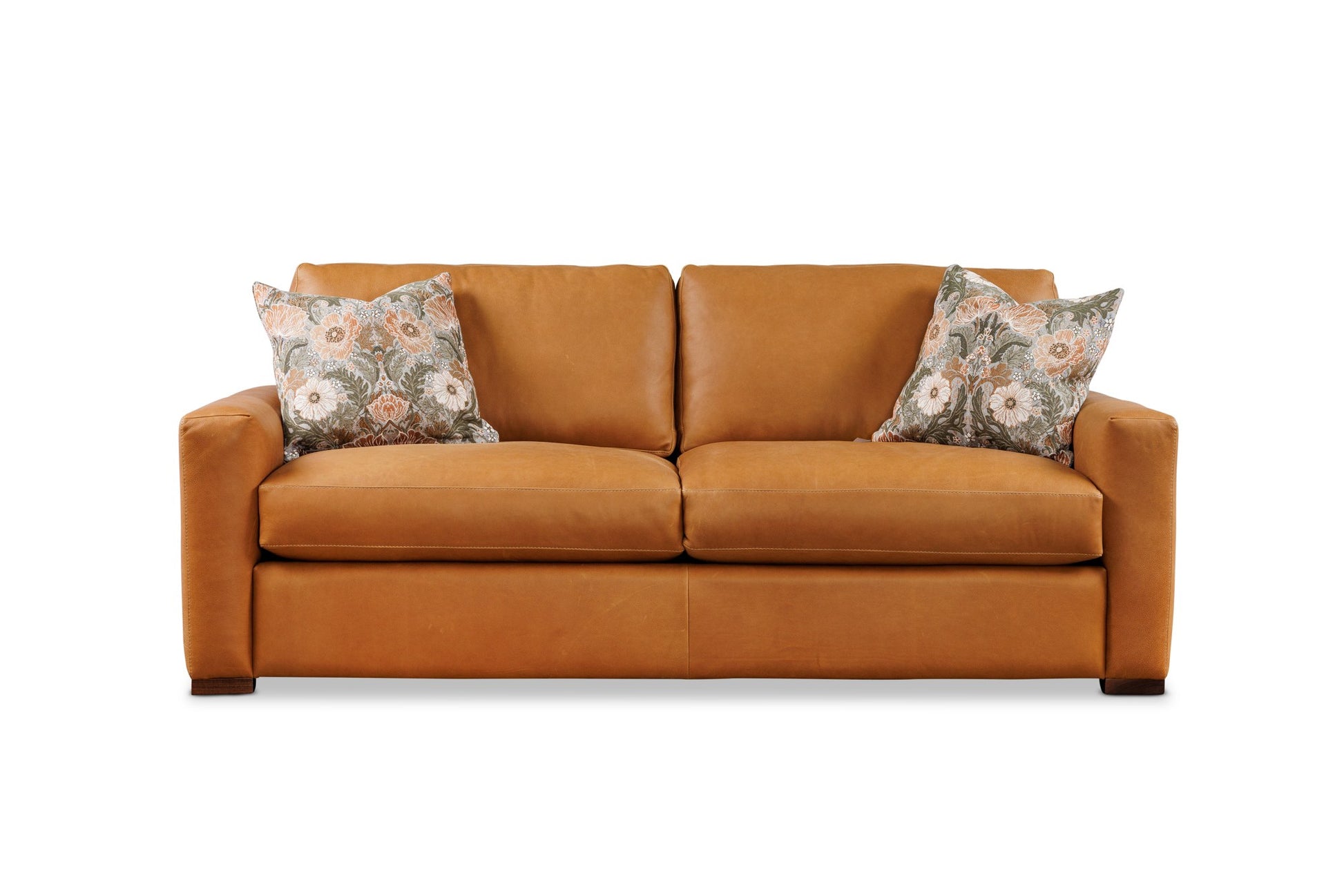 DARROW sofa front view — Harlow Dune leather