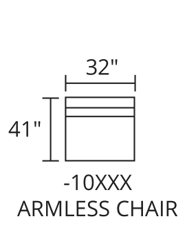 Armless Chair diagram — 32 x 41 in