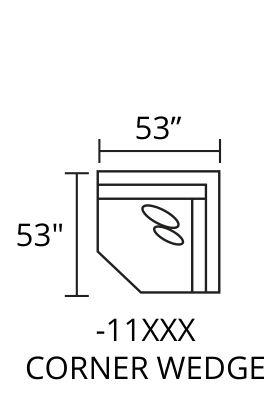 Corner Wedge diagram — 53 x 53 in
