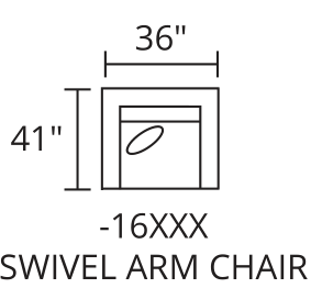 Swivel Arm Chair diagram — 36 x 41 in