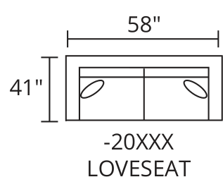 Loveseat diagram — 58 x 41 in