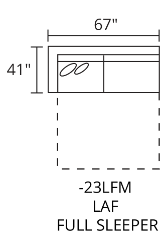 LAF Full Sleeper diagram — 67 x 41 in