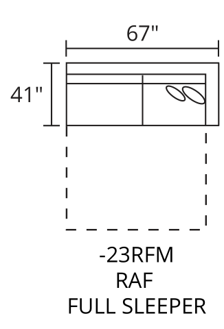 RAF Full Sleeper diagram — 67 x 41 in
