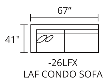 LAF Condo Sofa diagram — 67 x 41 in
