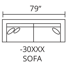 Sofa diagram — 79 x 41 in
