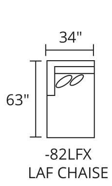 LAF Chaise diagram — 34 x 63 in