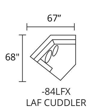 LAF Cuddler Chaise diagram — 67 x 68 in