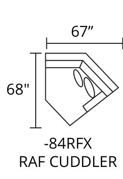 RAF Cuddler Chaise diagram — 67 x 68 in